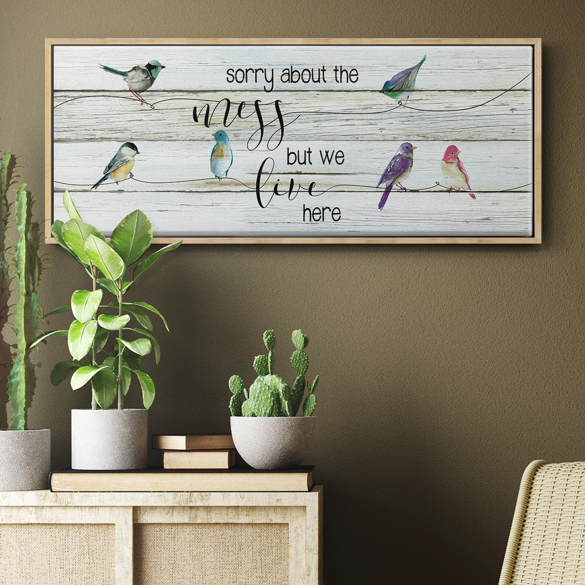 We Live Here - Floater Framed Canvas Print