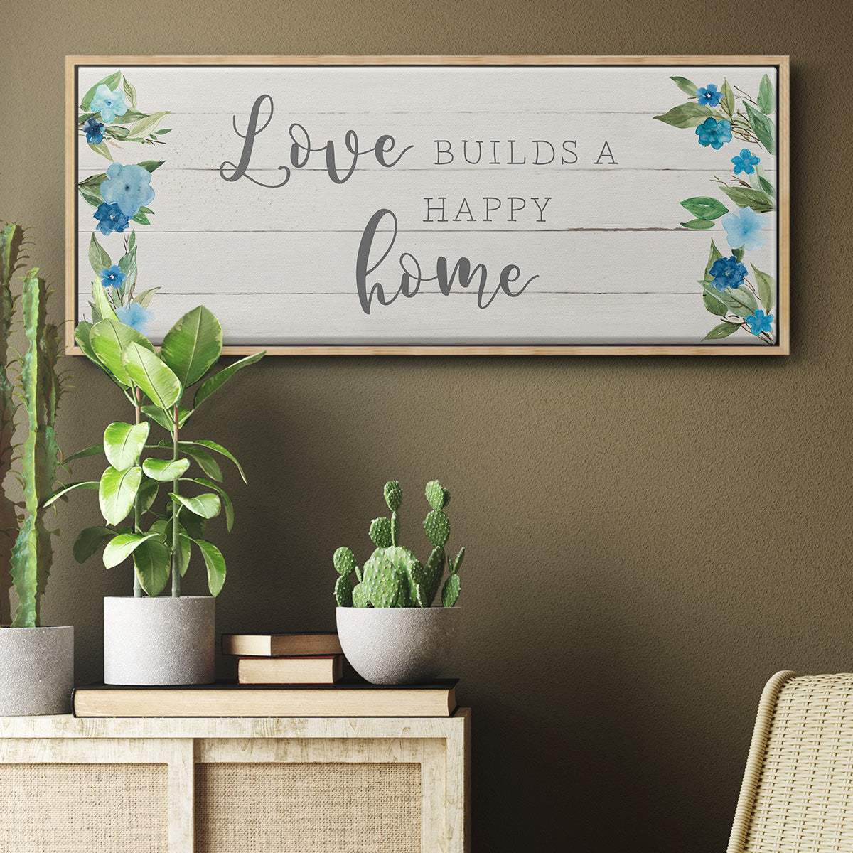 Love Builds - Floater Framed Canvas Print