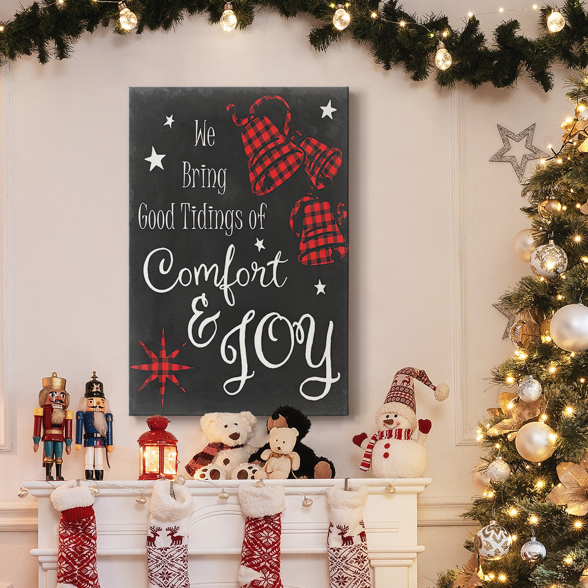 Comfort and Joy in Red - Gallery Wrapped Canvas