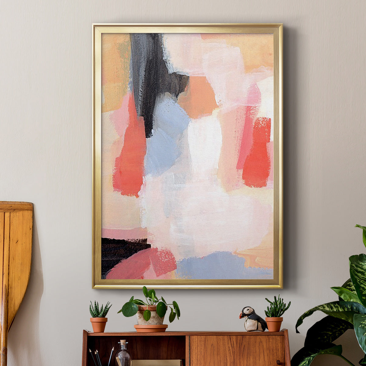 Aerial Scarlet II - Modern Framed Canvas Print