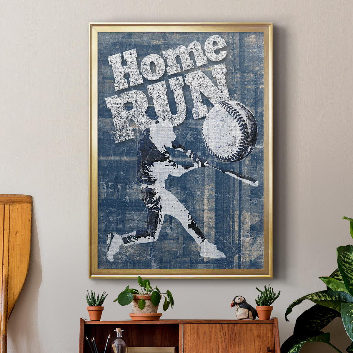 Home Run Hitter - Modern Framed Canvas Print