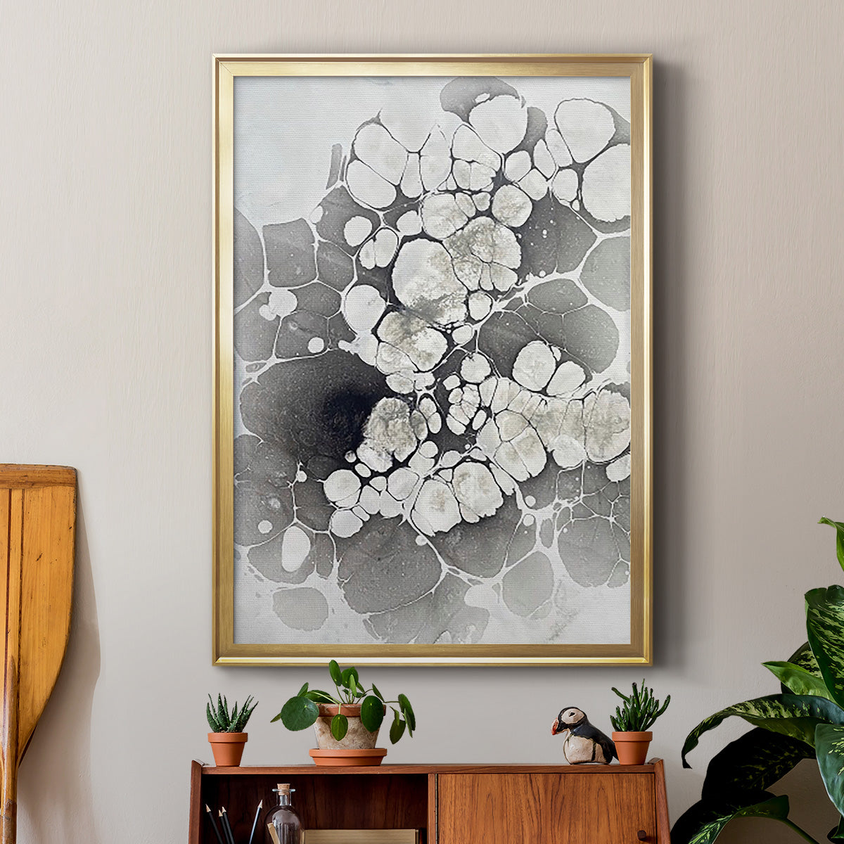 Marbling VII - Modern Framed Canvas Print