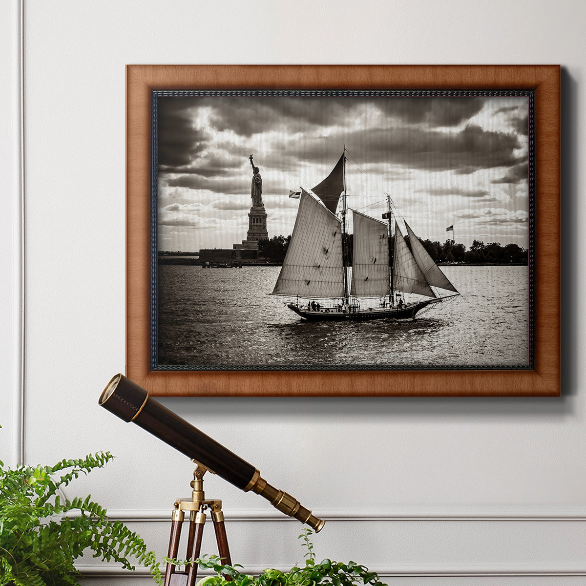 The Clipper & the Liberty Premium Framed Canvas- Ready to Hang