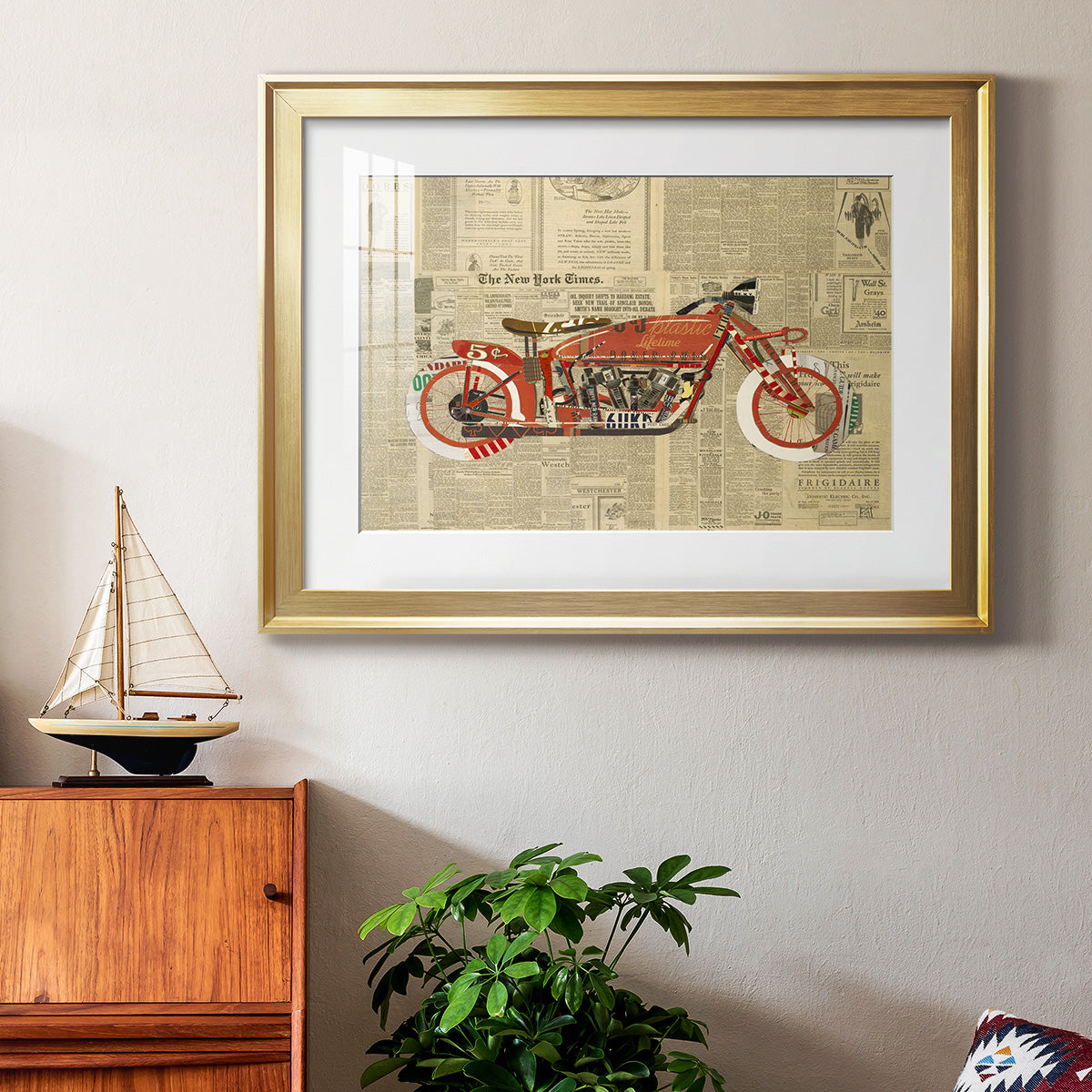 Vintage Red Premium Framed Print - Ready to Hang