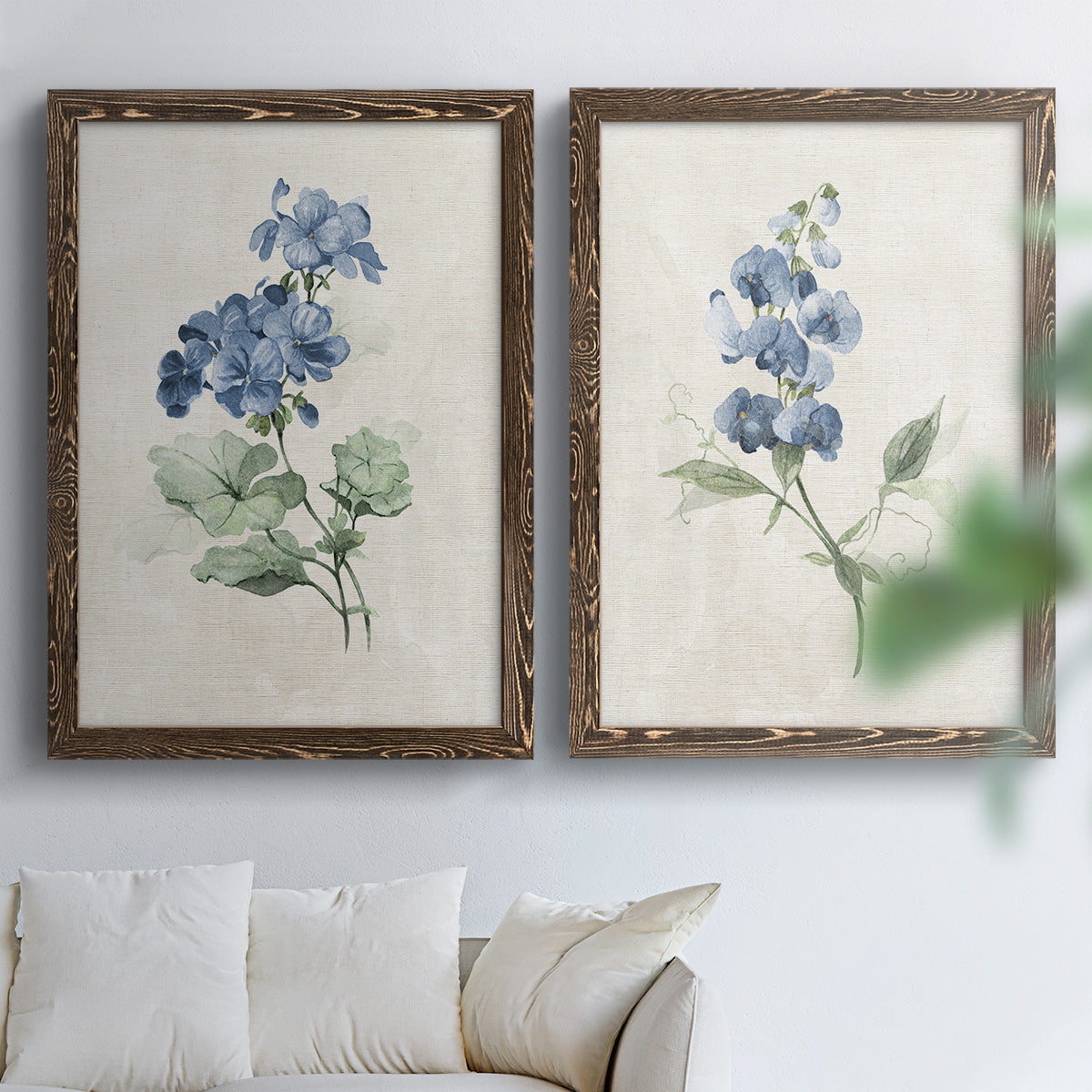 Farmhouse Periwinkle I   - Premium Framed Canvas 2 Piece Set - Ready to Hang