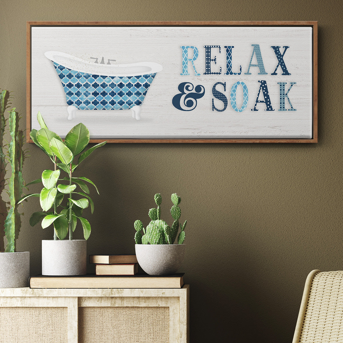 Relax and Soak - Floater Framed Canvas Print