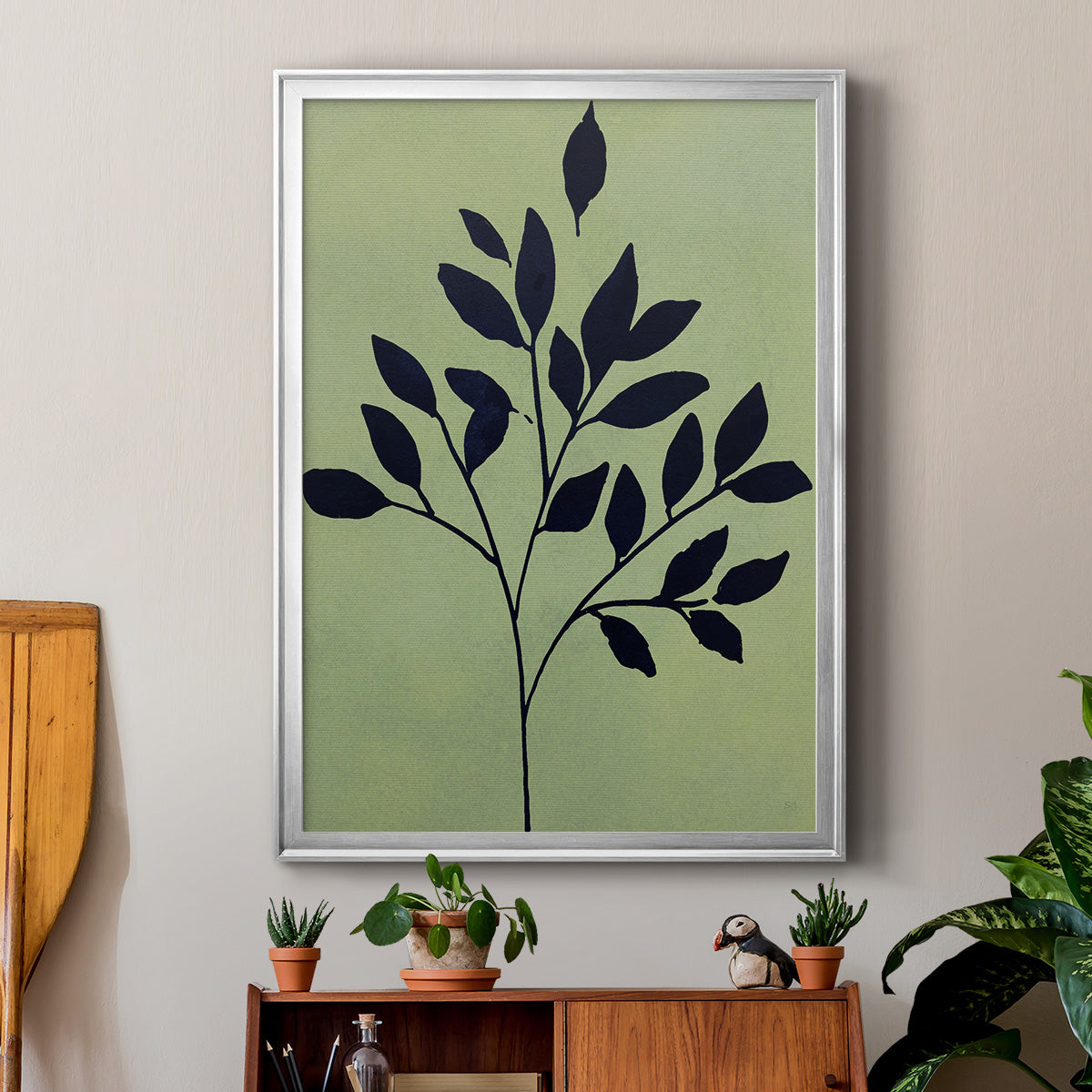 Earthly Botanical I - Modern Framed Canvas Print