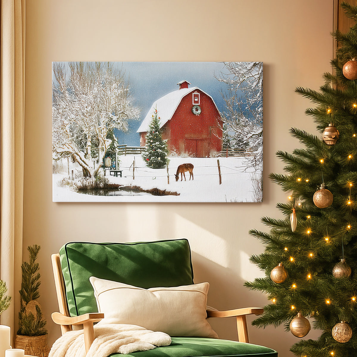Snowwhite Nativity at Midnight - Canvas Art Print