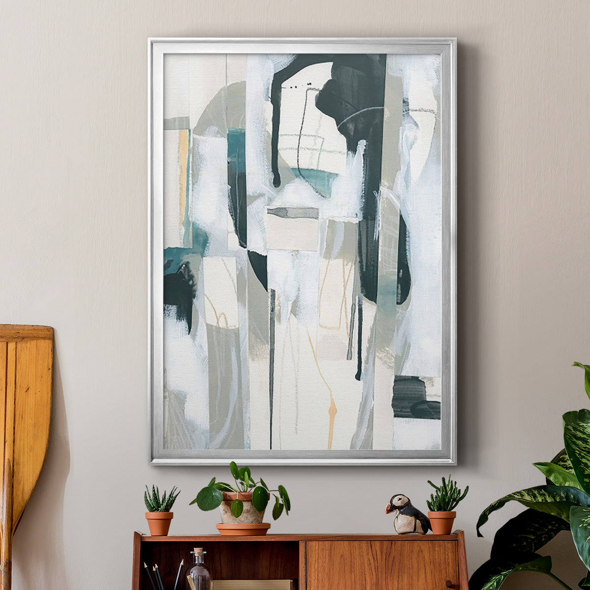 Sea Cavern Strata II - Modern Framed Canvas Print