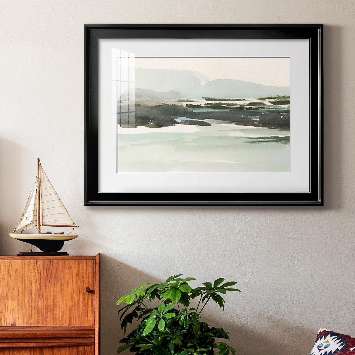 Turquoise Marsh I - Modern Framed Art Print