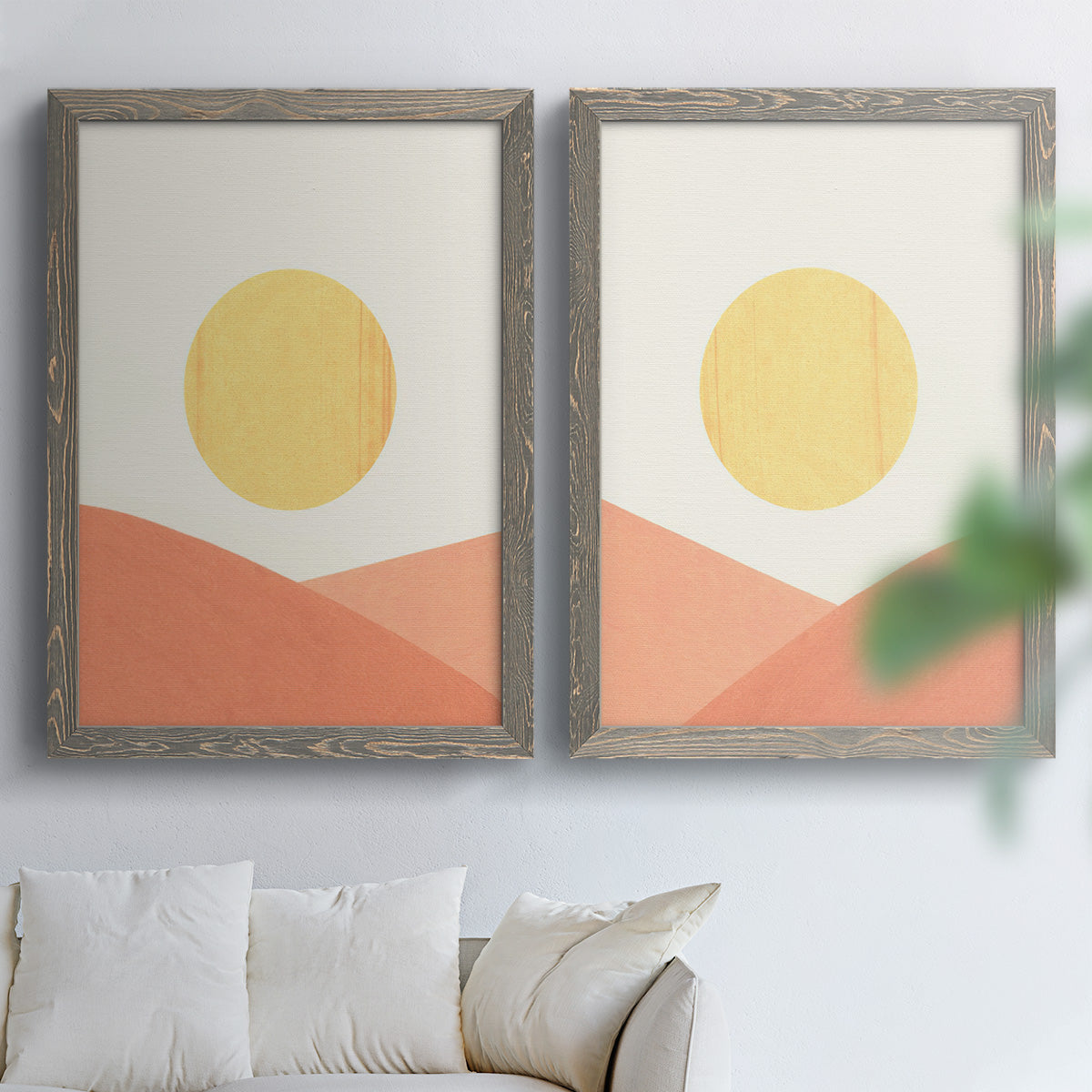 Simple Boho Sun I - Premium Framed Canvas 2 Piece Set - Ready to Hang