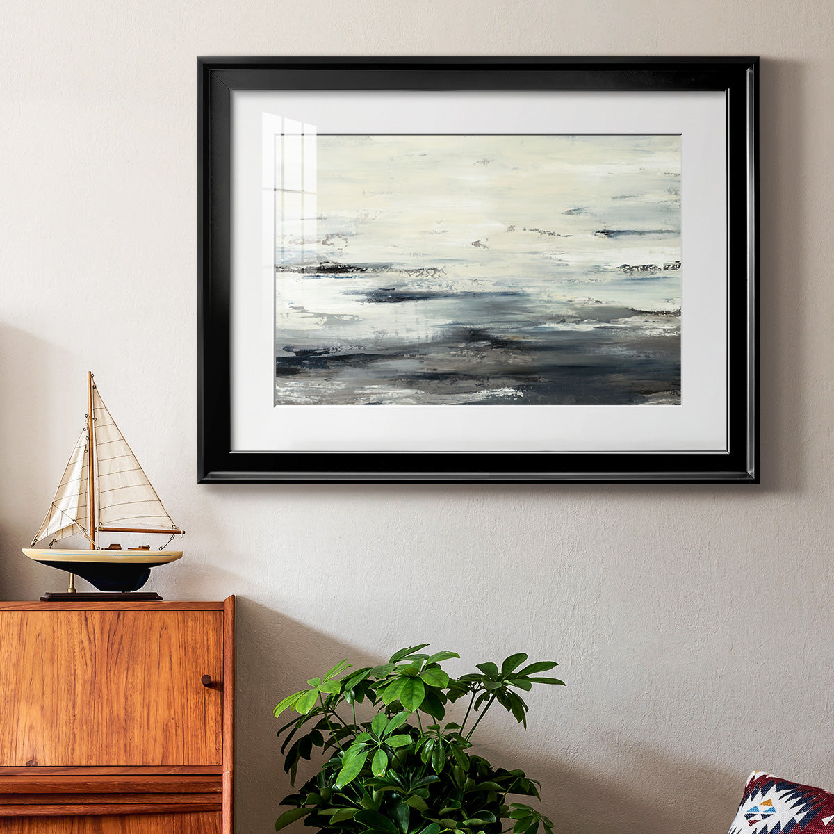 On The Stormy Seas - Modern Framed Art Print