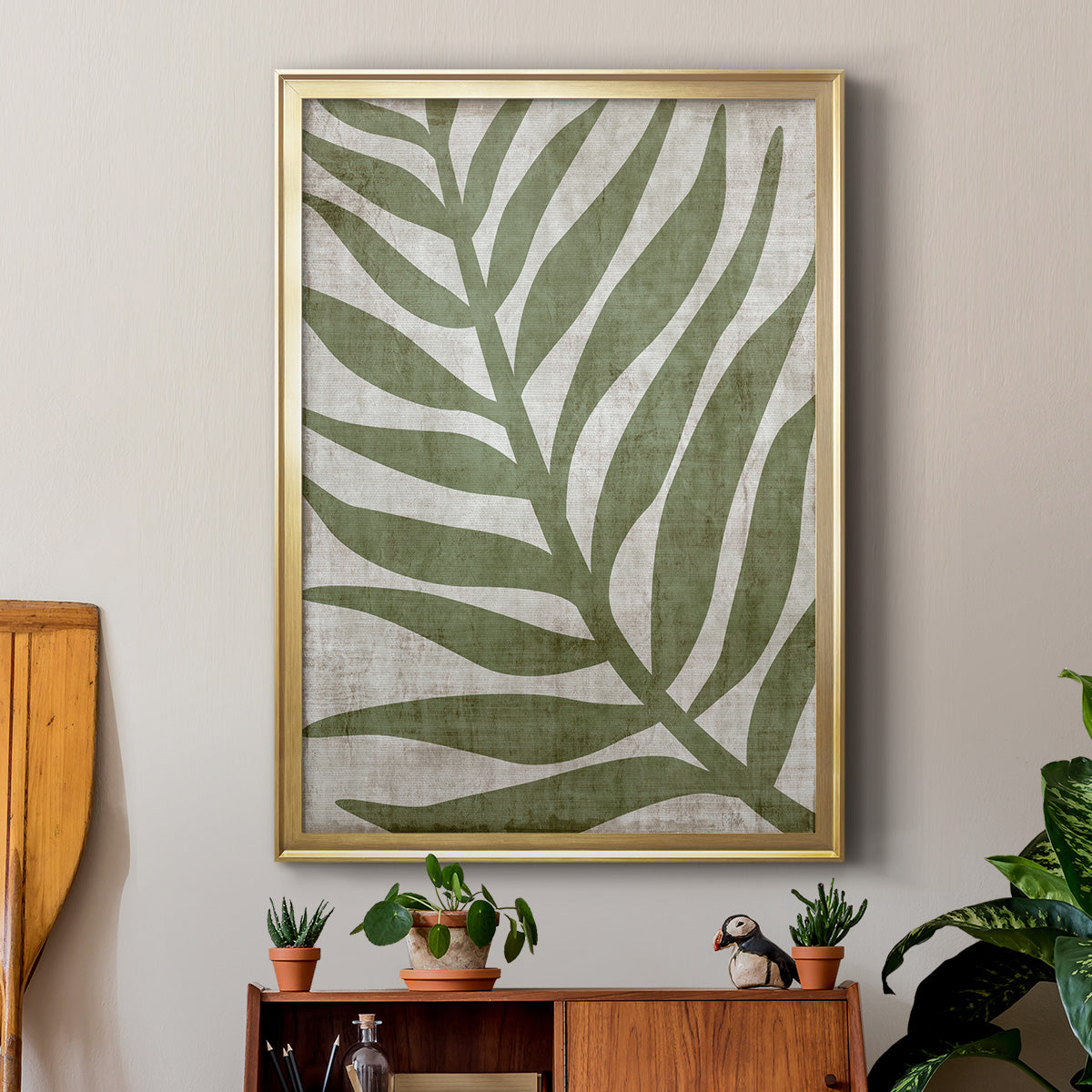 Island Greenery I - Modern Framed Canvas Print
