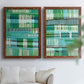 Teal Pattern I - Premium Framed Canvas 2 Piece Set - Ready to Hang