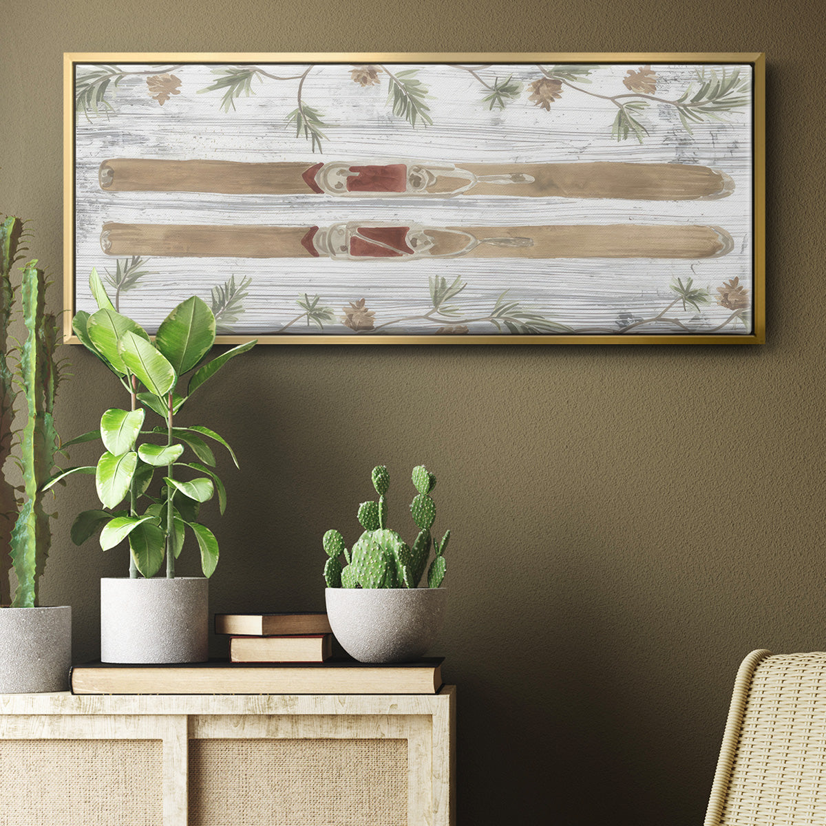 Pinecone Lodge Collection D - Floater Framed Canvas Print
