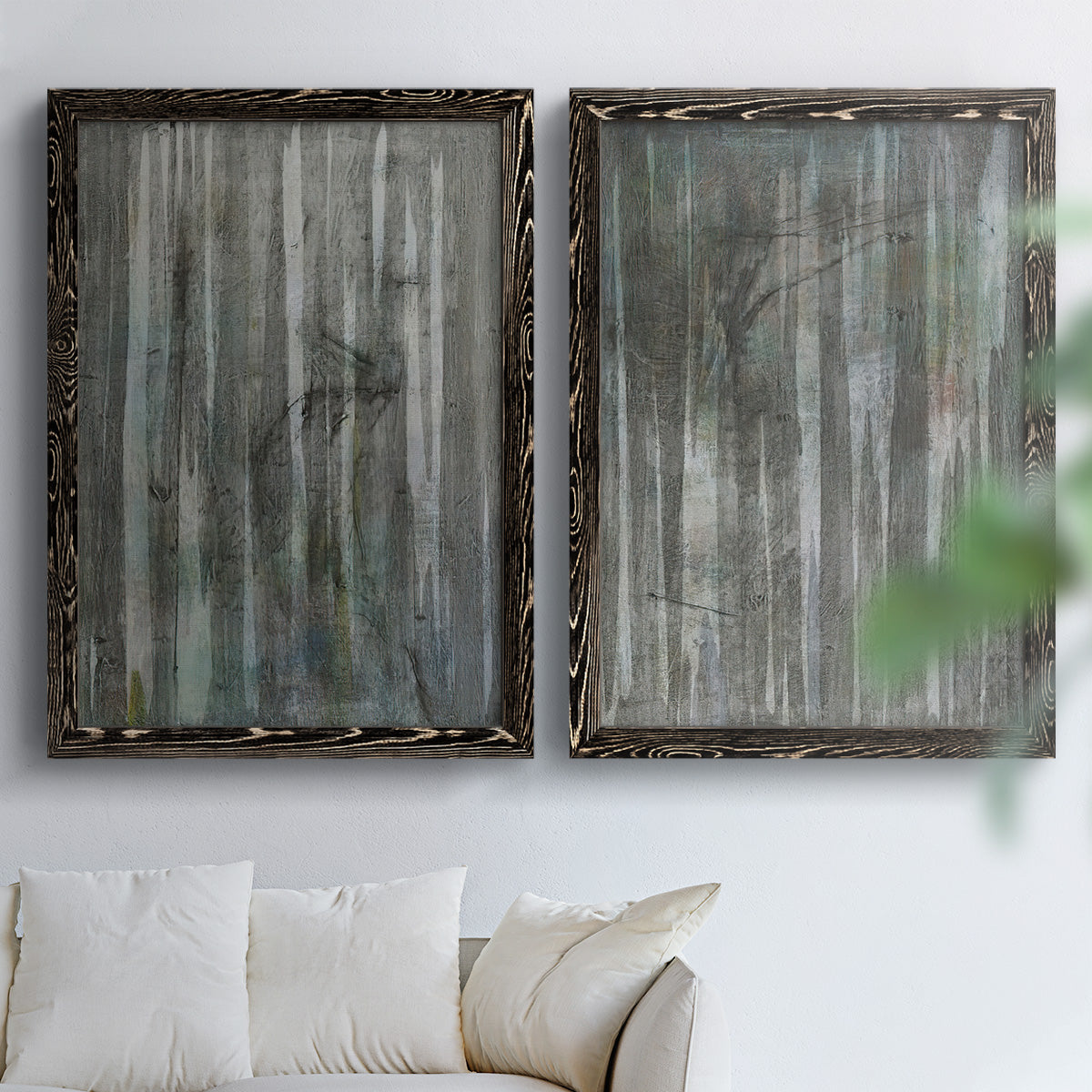 Birch Forest Abstracts I - Premium Framed Canvas 2 Piece Set - Ready to Hang