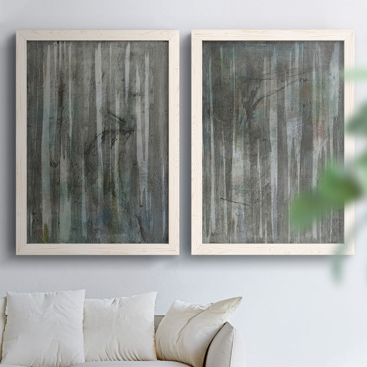 Birch Forest Abstracts I - Premium Framed Canvas 2 Piece Set - Ready to Hang