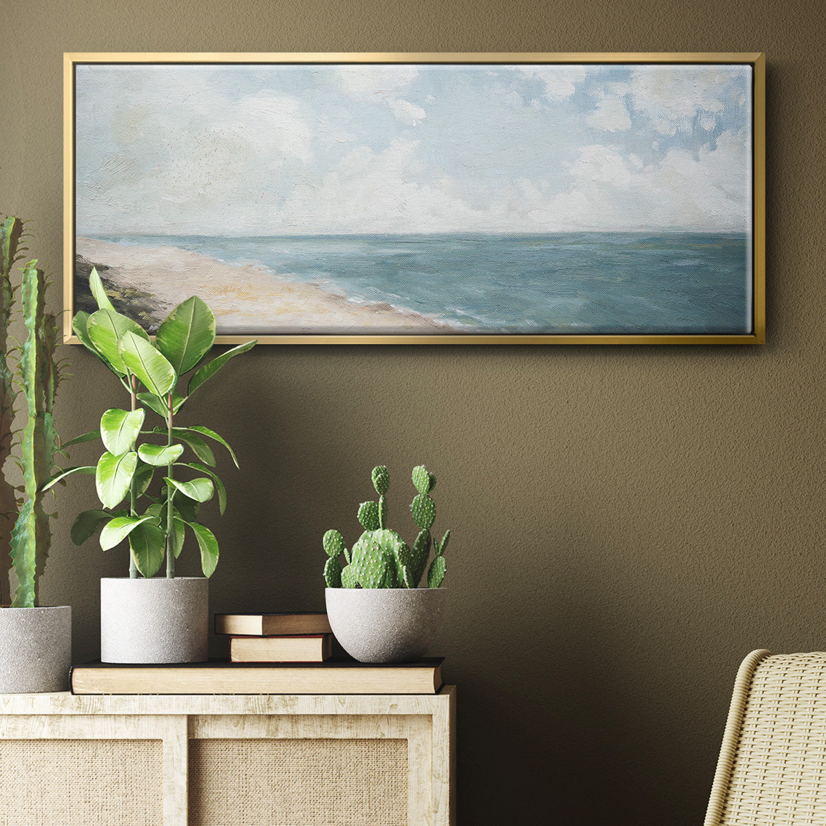 Beach View - Floater Framed Canvas Print