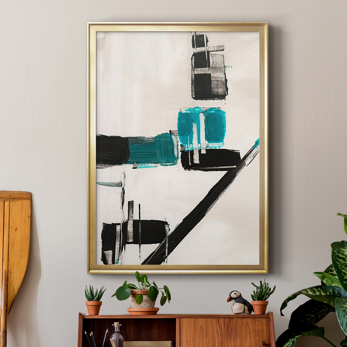 Geometry Notes I - Modern Framed Canvas Print