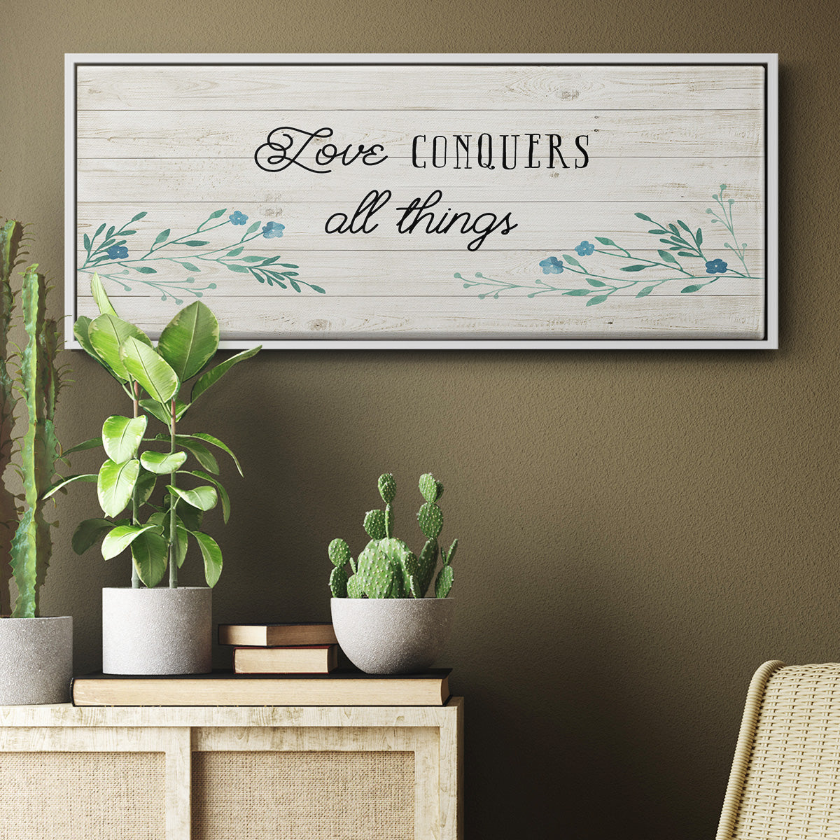 Floral Love - Floater Framed Canvas Print
