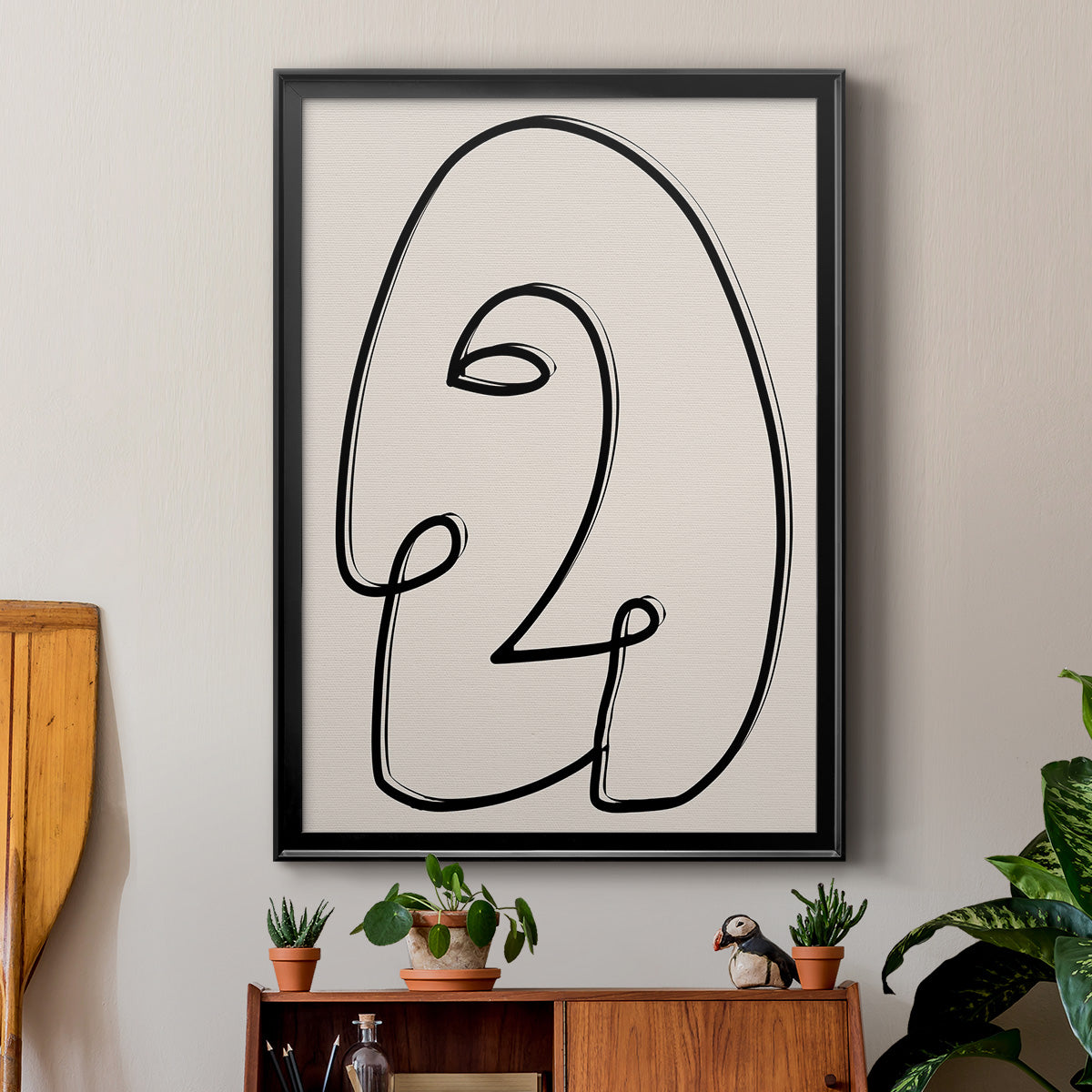 Face It II - Modern Framed Canvas Print