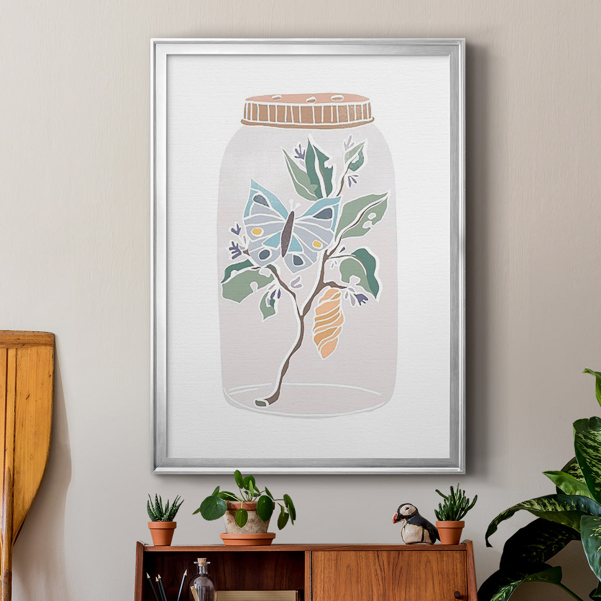 Nature Jar II - Modern Framed Canvas Print