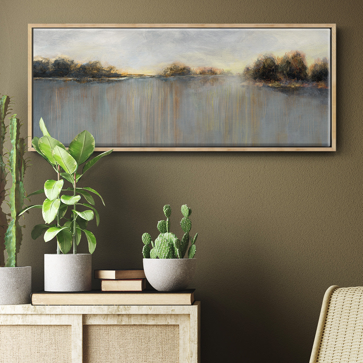 Rain at Dawn - Floater Framed Canvas Print