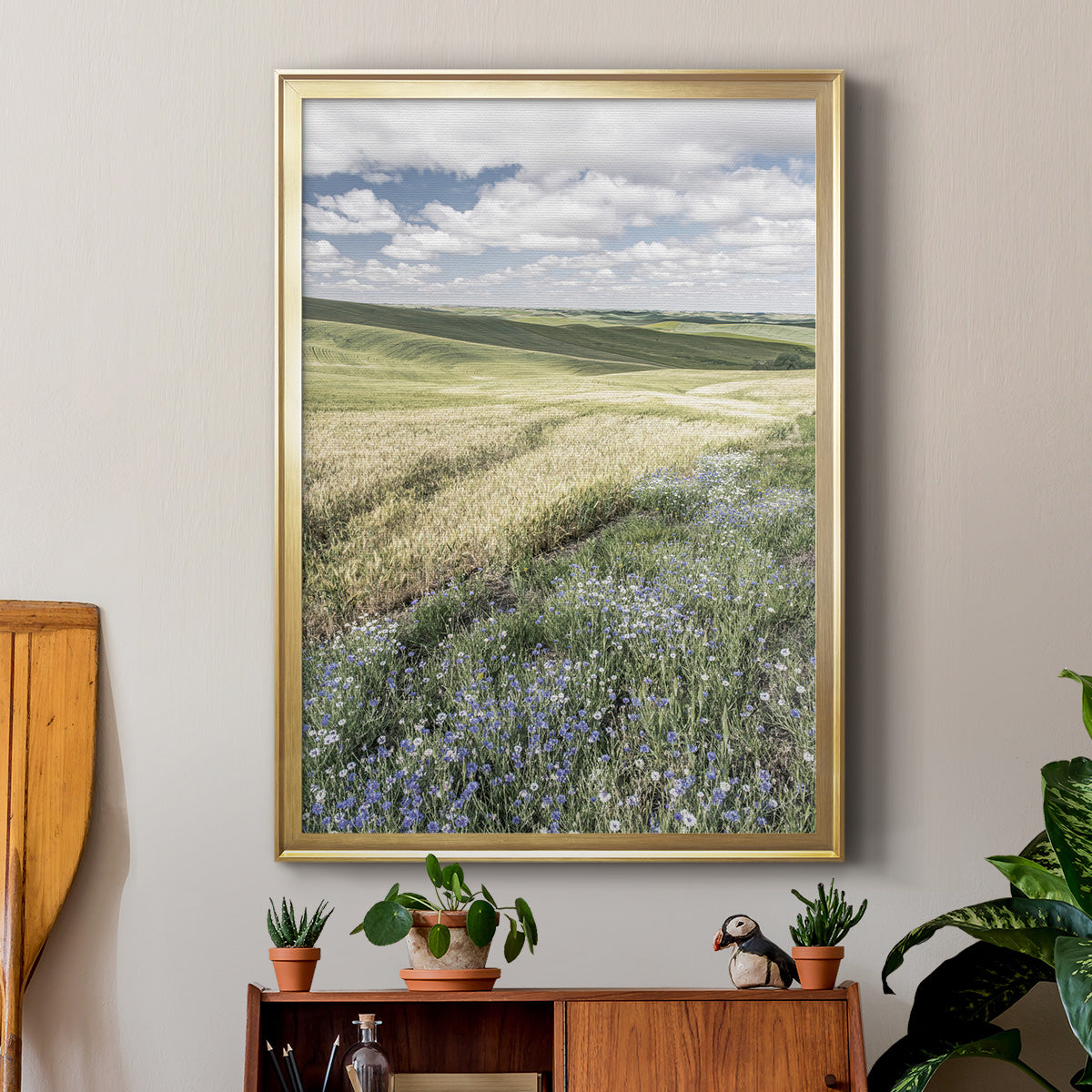 Wildflower Farm - Modern Framed Canvas Print