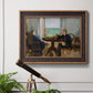 Impressionist interior scene by Édouard Manet in an ornate bronzed mahogany wood frame displayed in a light-toned interior setting.