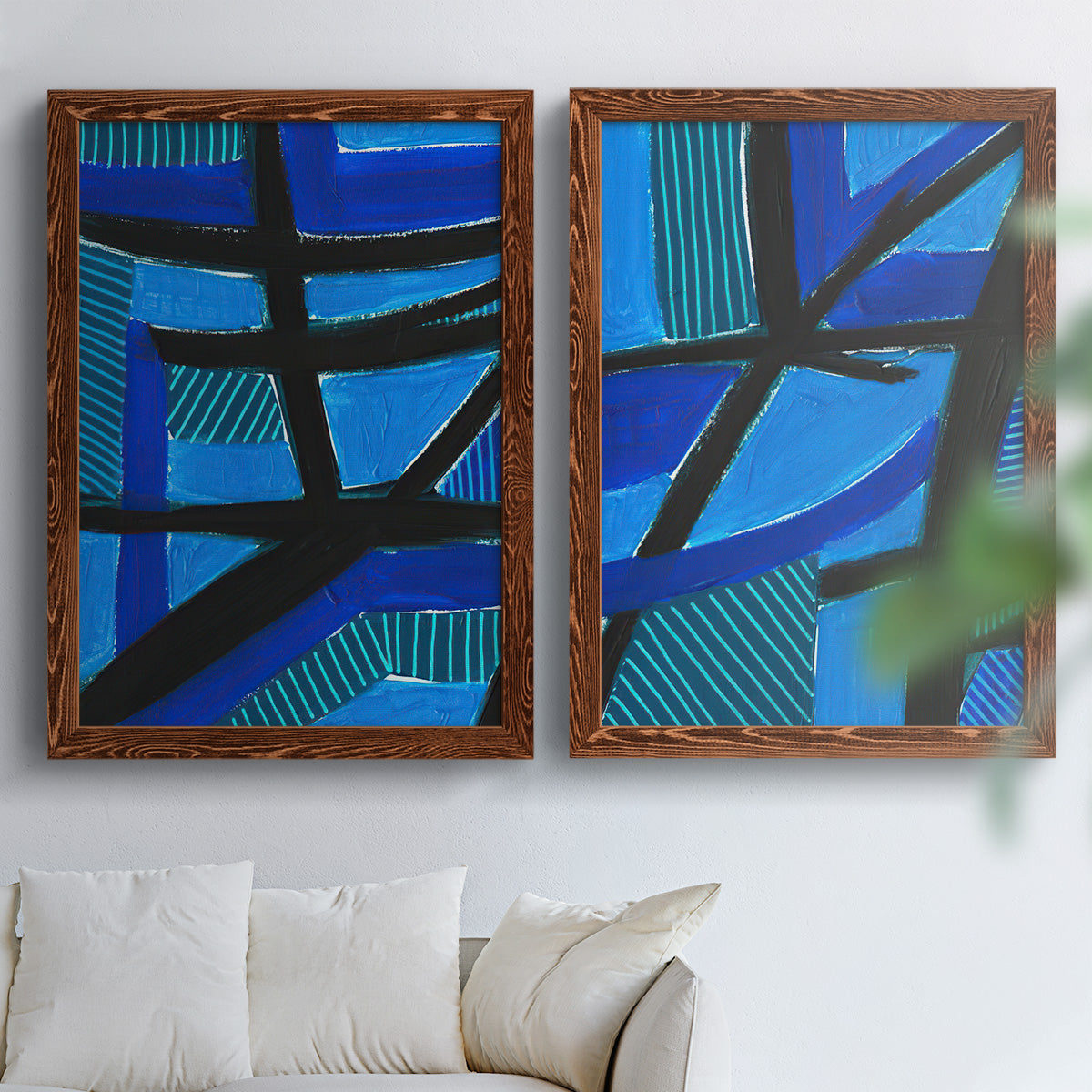 Involved Blues I - Premium Framed Canvas 2 Piece Set - Ready to Hang