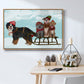 Christmas Mutt Sled - Floater Framed Canvas Print
