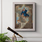 Classical religious depiction of the Assumption of the Virgin by Nicolas Poussin in an ornate weathered white frame displayed in a light-toned interior setting.