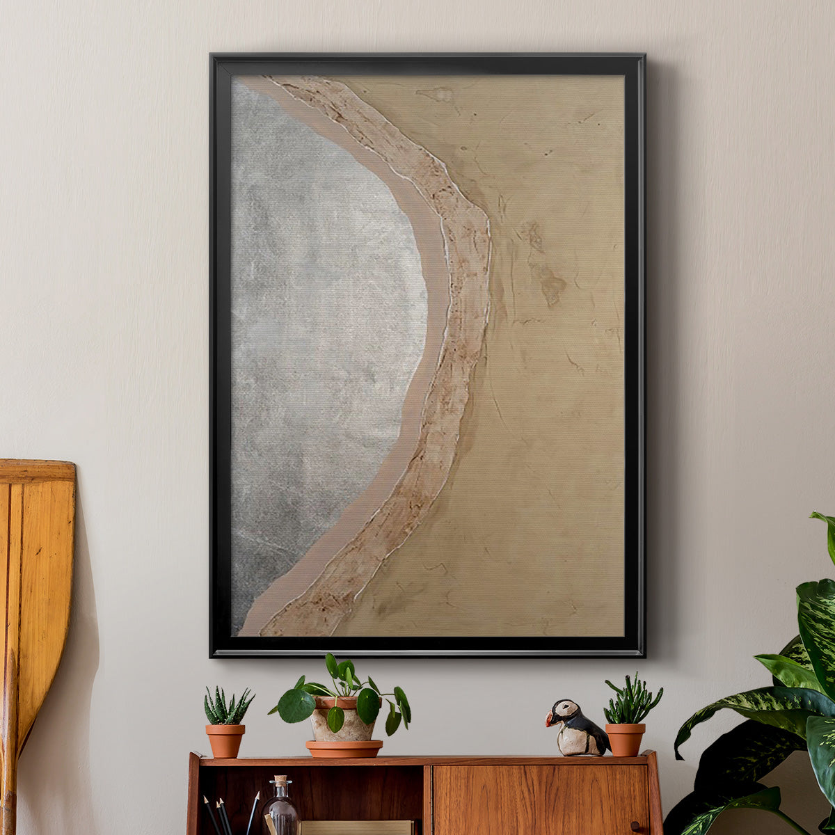 Silver Lake I - Modern Framed Canvas Print