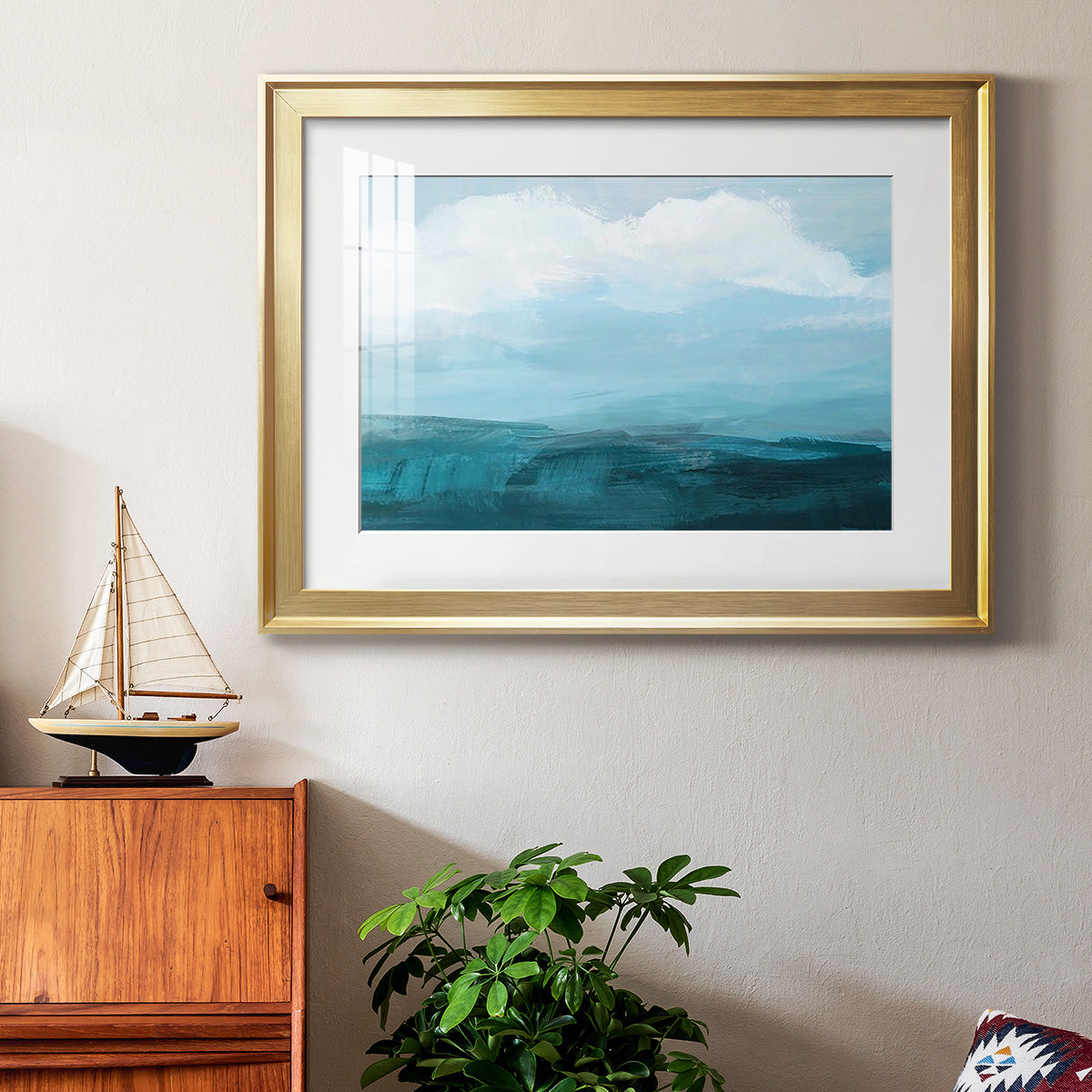 Azure Rising II Premium Framed Print - Ready to Hang