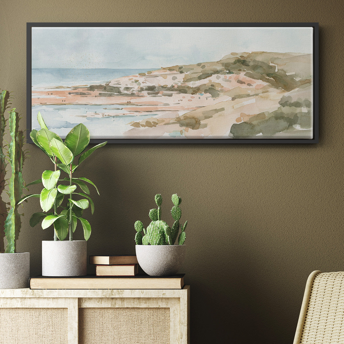 Neutral Seaside II - Floater Framed Canvas Print