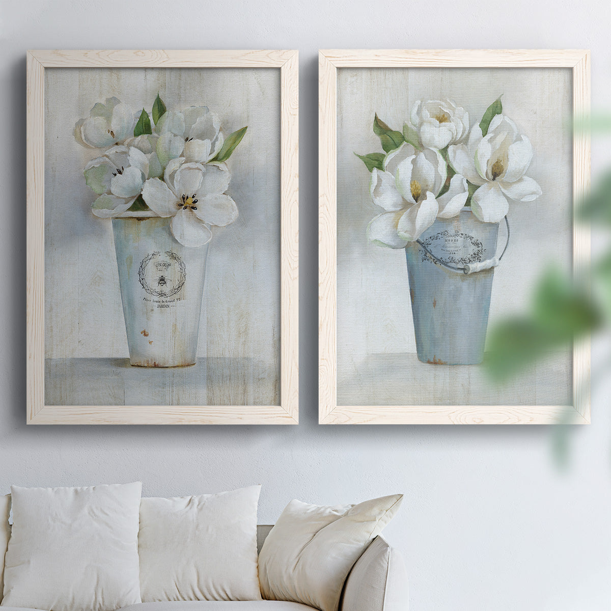 Fleuriste Francais I - Premium Framed Canvas 2 Piece Set - Ready to Hang