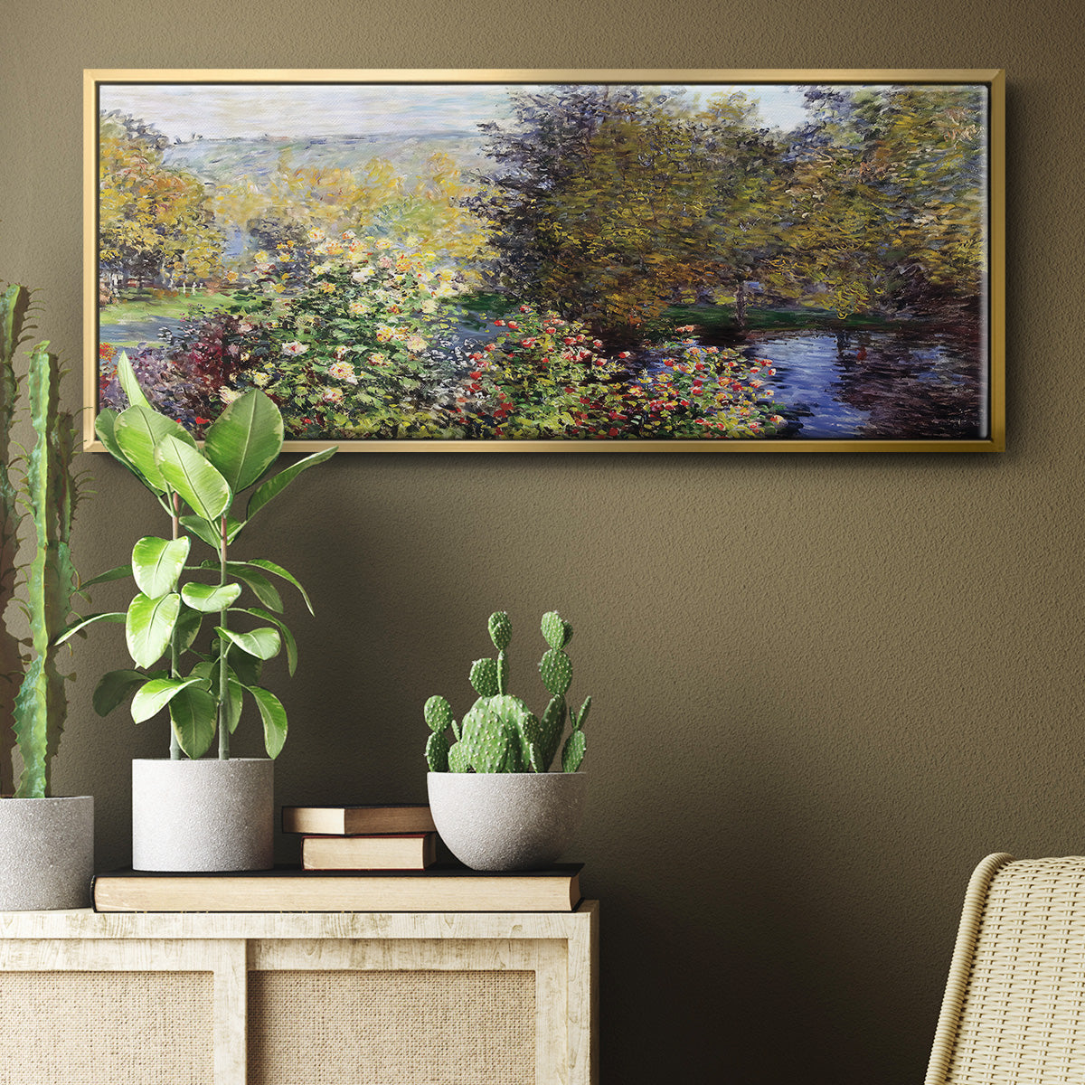 The Corner of the Garden at Montgeron, 1876 - Floater Framed Canvas Print