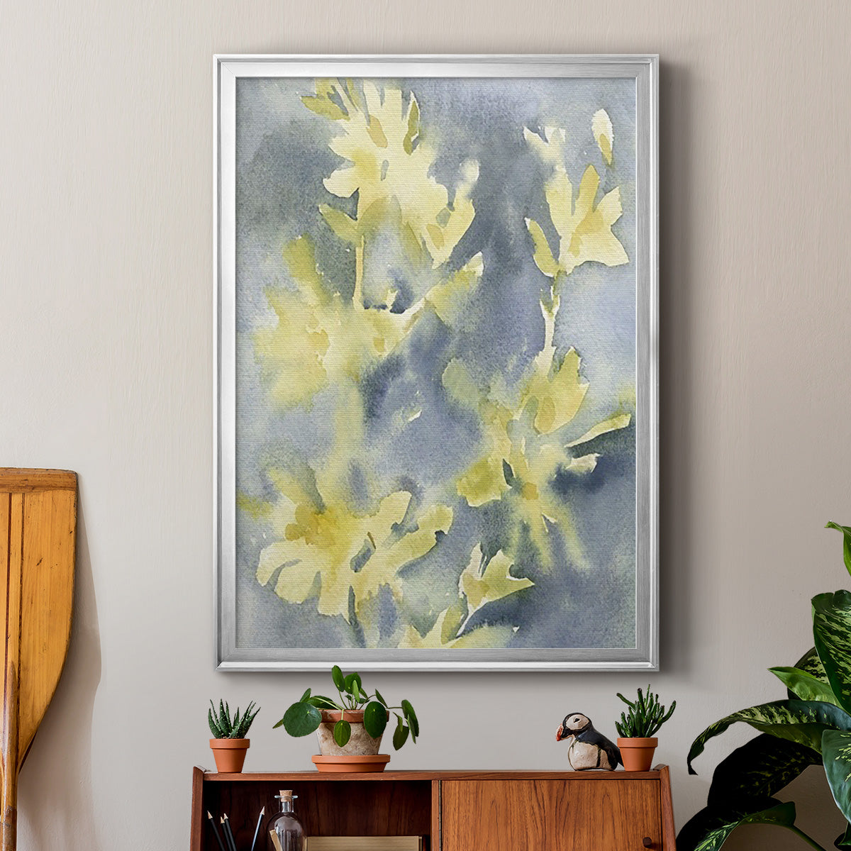 Forsythia Blooms II - Modern Framed Canvas Print