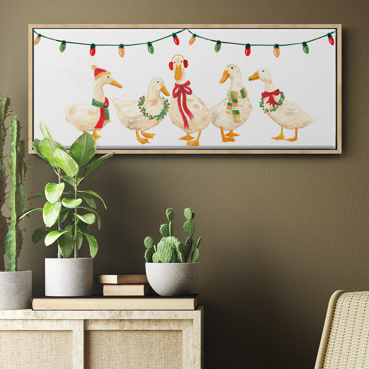 Merry Quackmas Collection D - Floater Framed Canvas Print