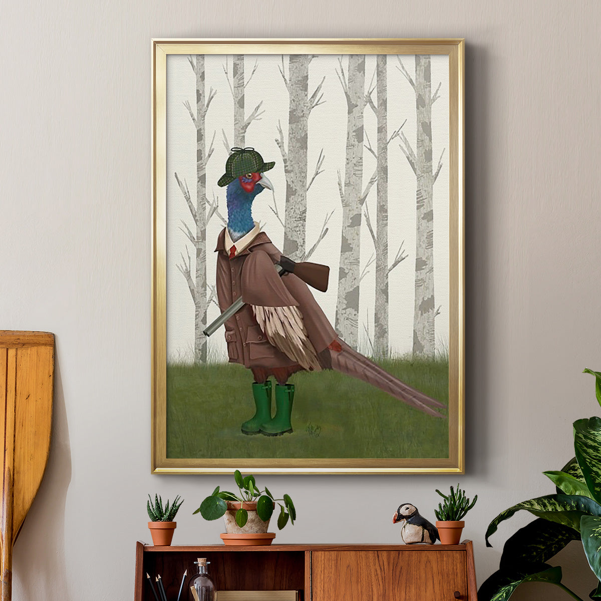 Pheasant Shooting Party 5 - Modern Framed Canvas Print