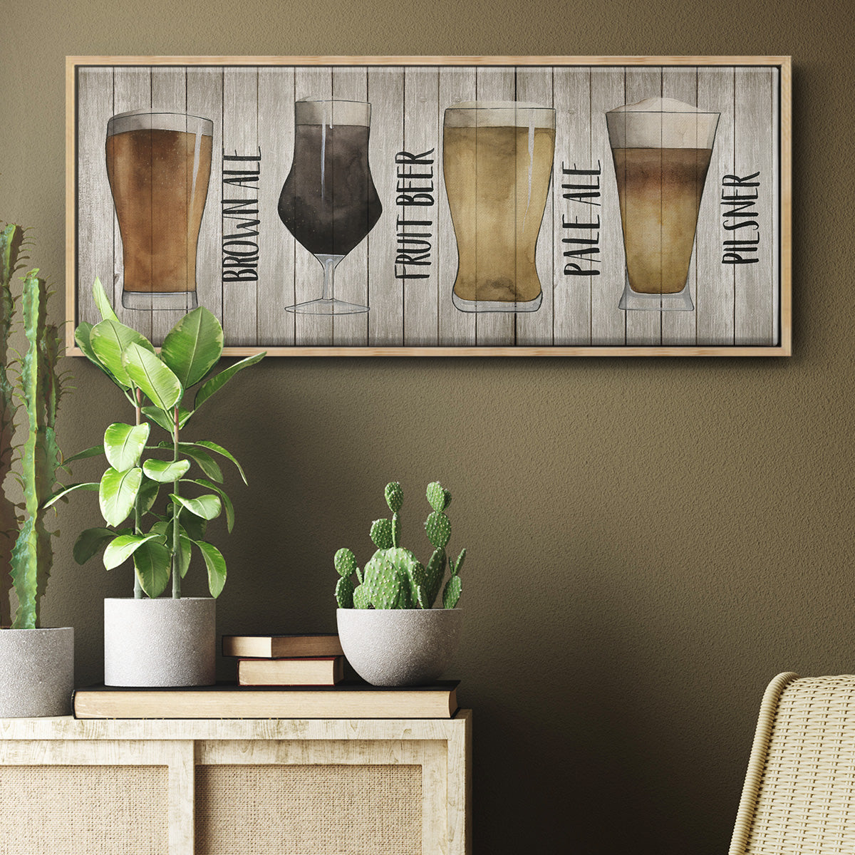 Beer Chart I - Floater Framed Canvas Print