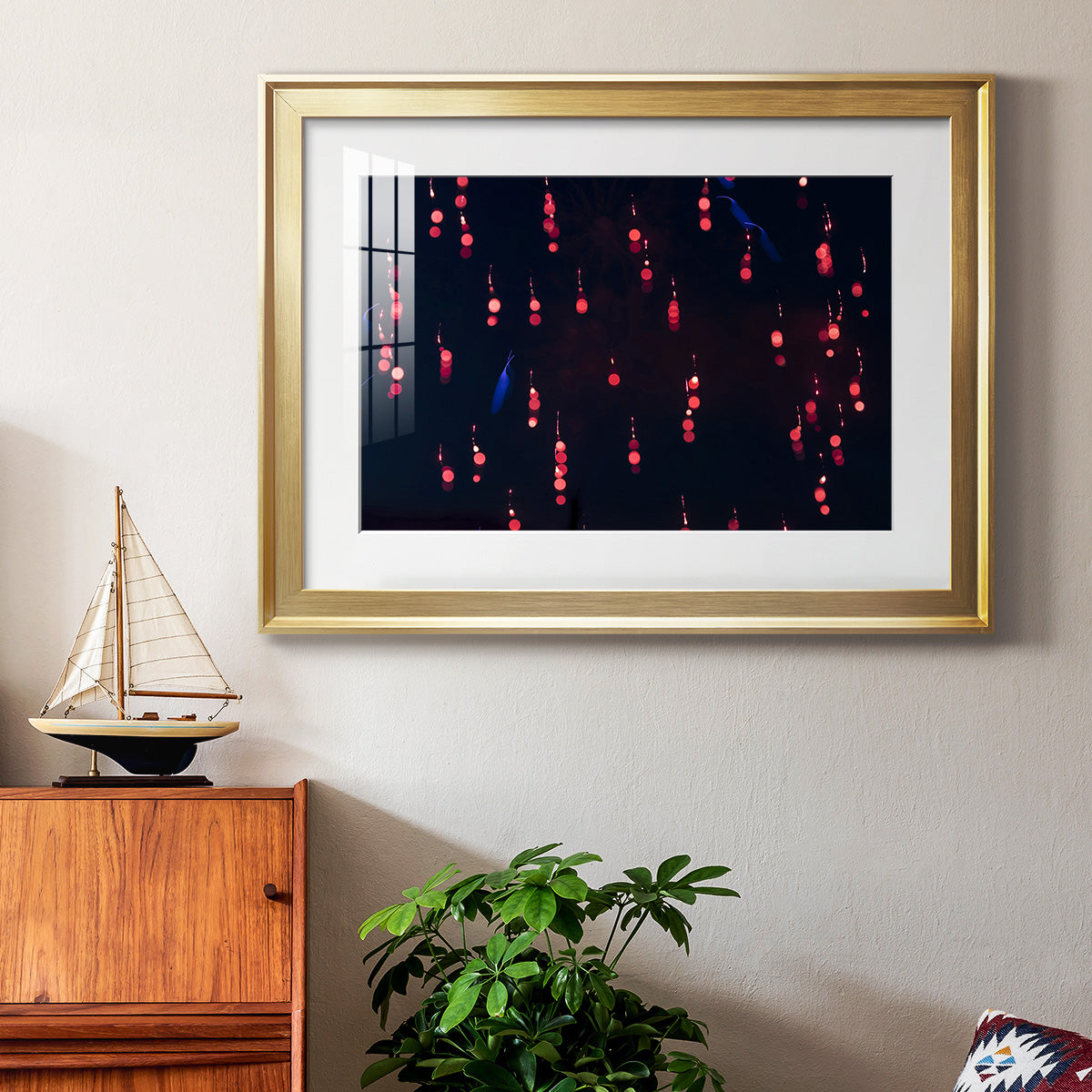 Crimson Constellation - Modern Framed Art Print