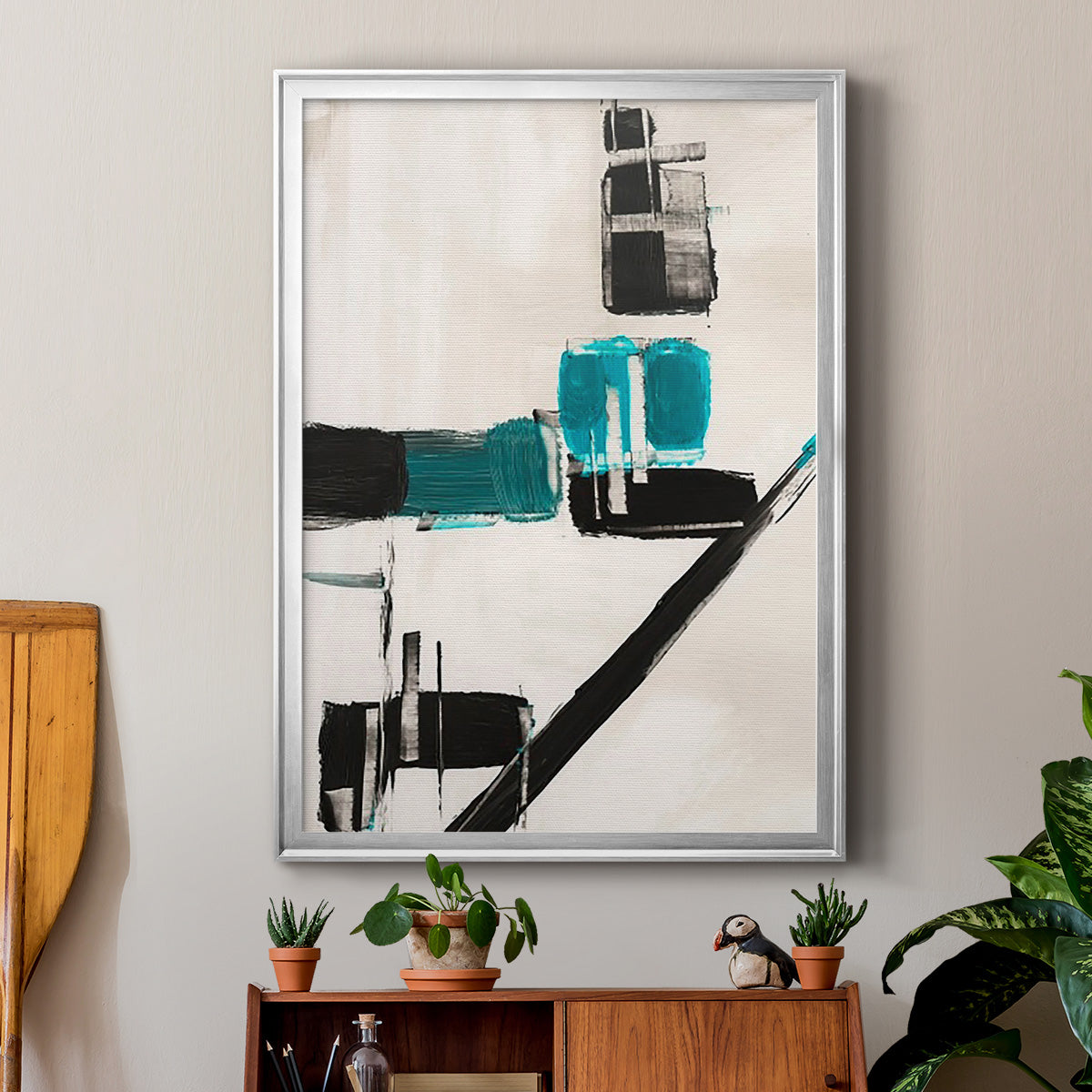 Geometry Notes I - Modern Framed Canvas Print