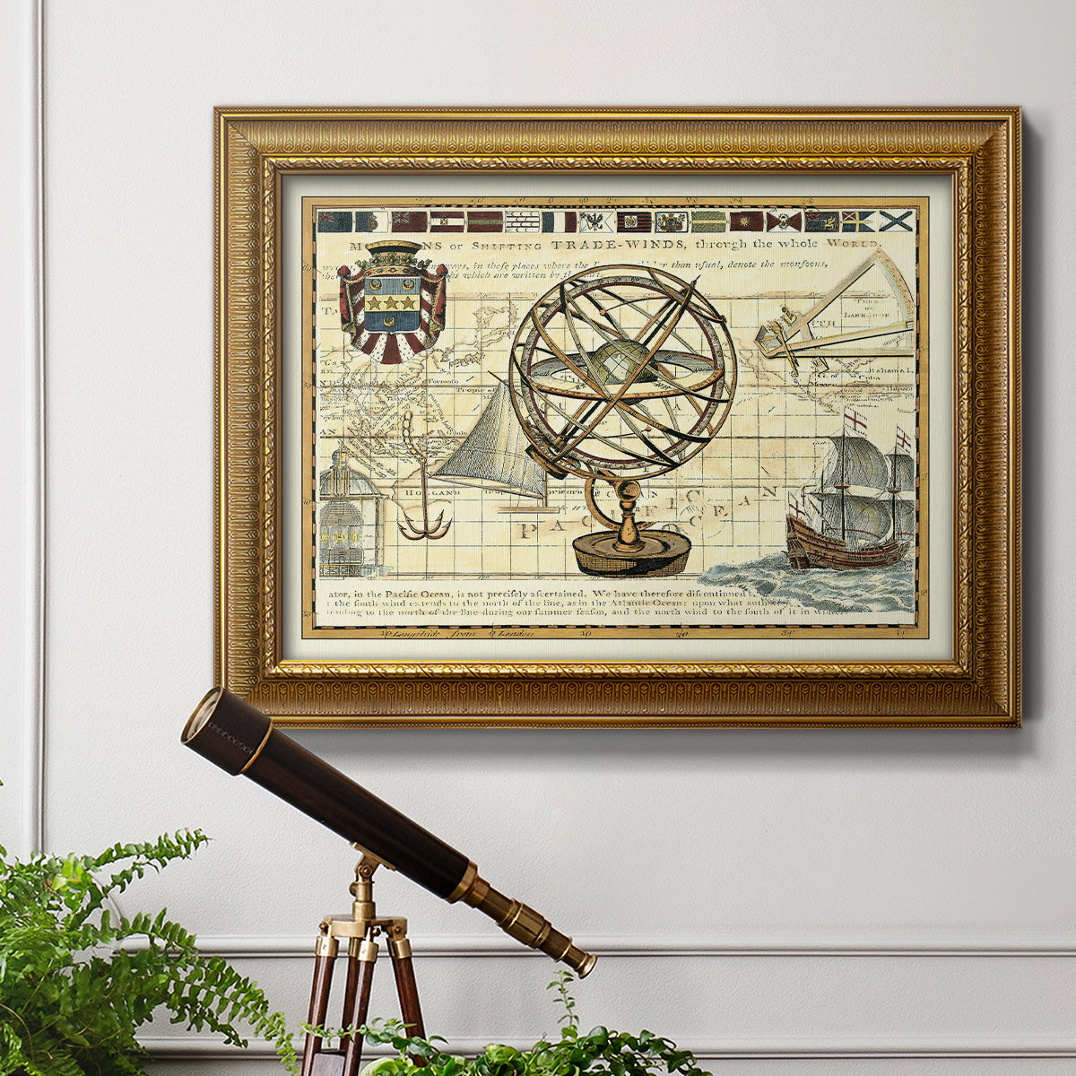 Nautical Map I Premium Framed Canvas- Ready to Hang