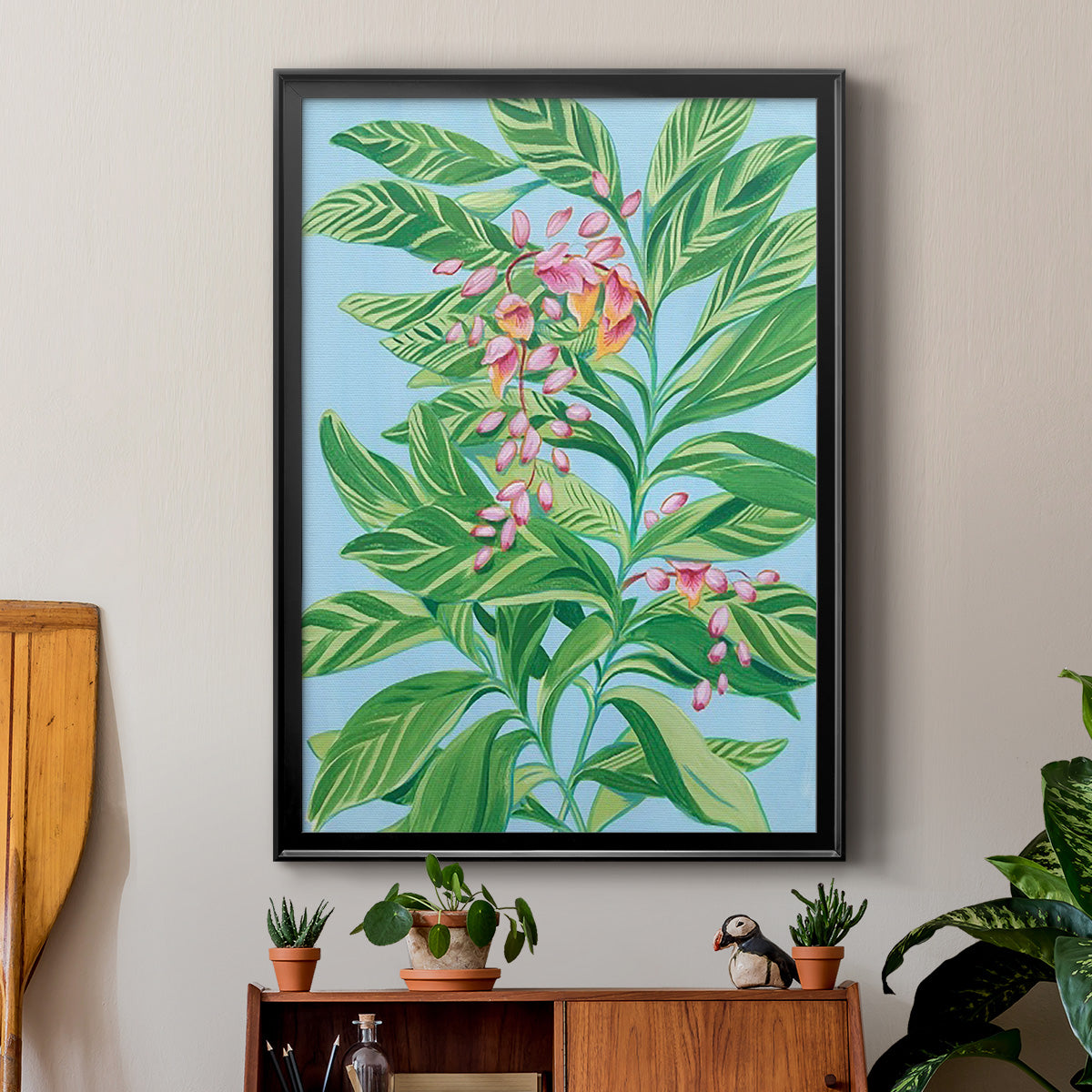 Tropical Shell Ginger II - Modern Framed Canvas Print