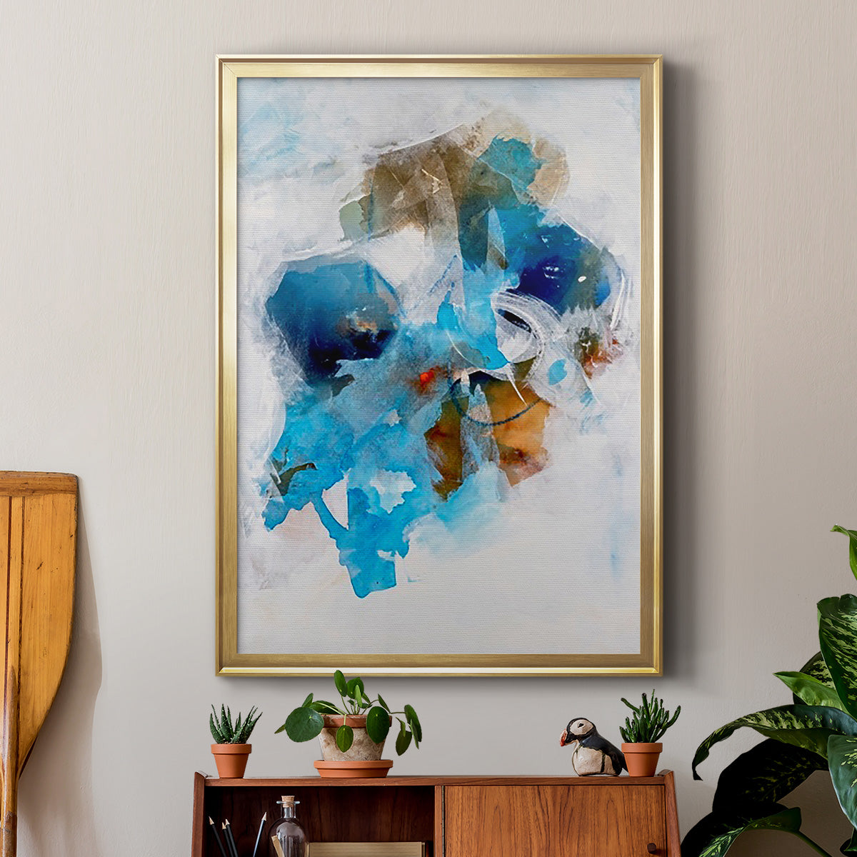 Misty Blue I - Modern Framed Canvas Print