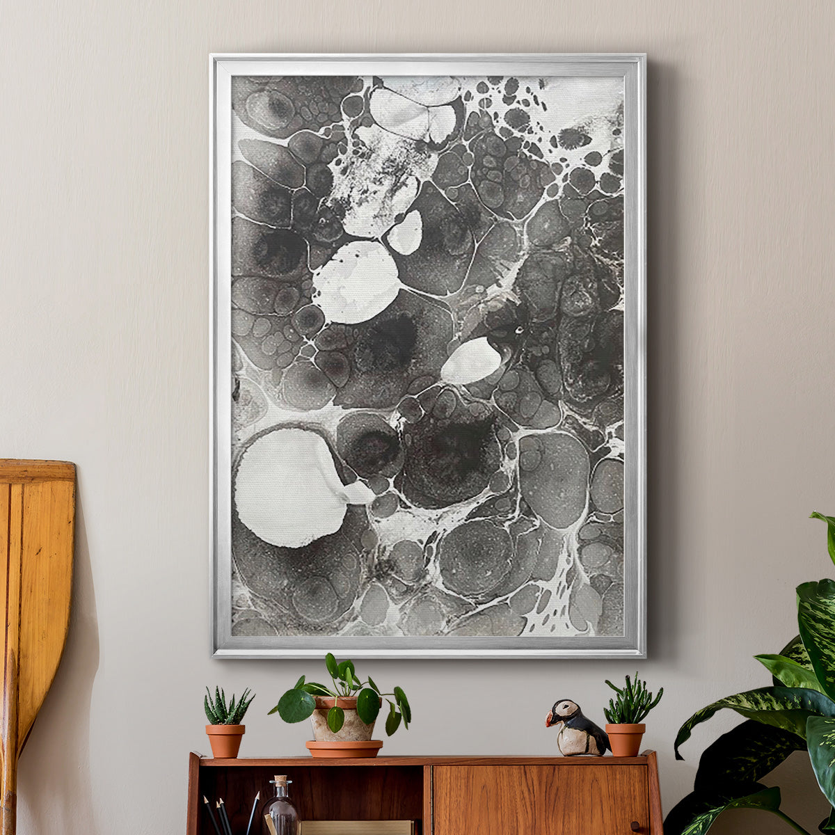 Marbling IV - Modern Framed Canvas Print