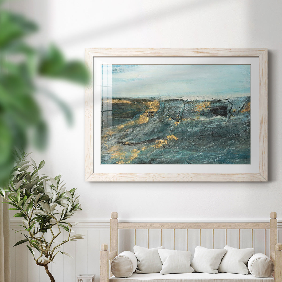Flow of Love in Ocean I - Barnwood Framed Art Print
