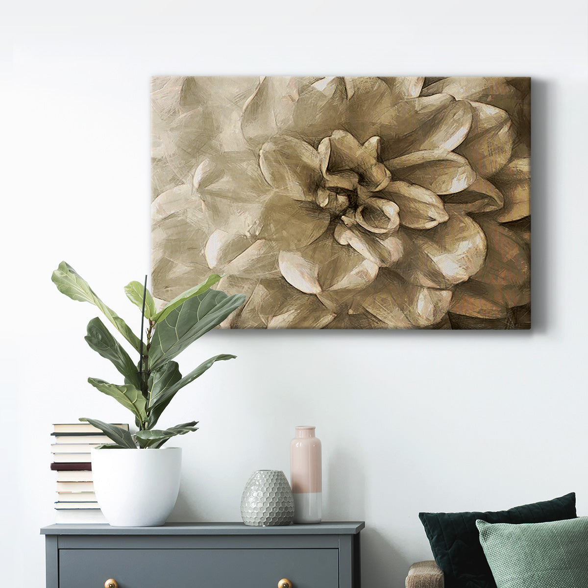 Neutral Wall Flower III - Canvas Art Print