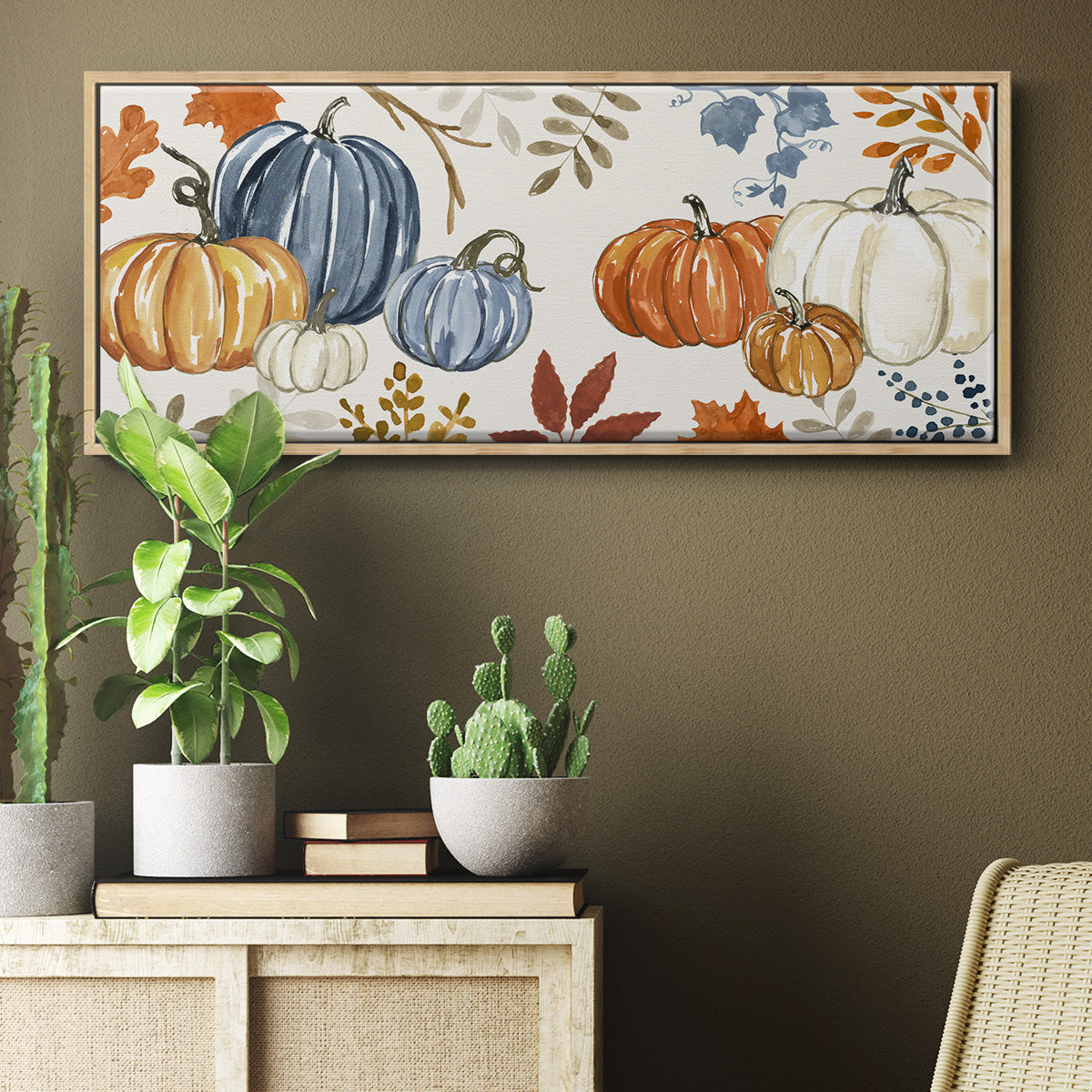 Autumn Pumpkins - Floater Framed Canvas Print